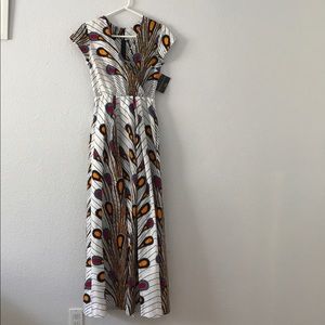 Peacock African Print Dress - Sm
